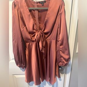 Sexy, sun silky dress with front tie. NWOT